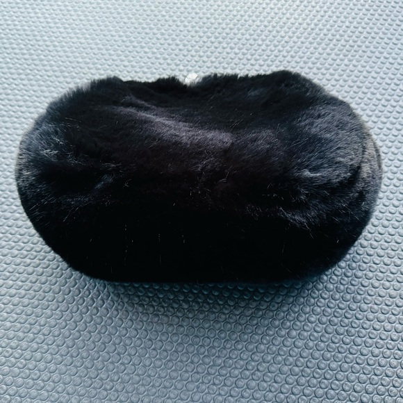 Fur Story Black Fox Rhinestone Button Bag - Picture 2 of 5